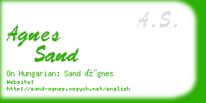 agnes sand business card